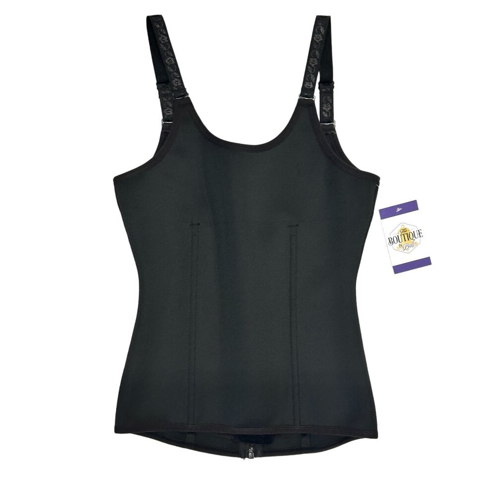 Black Waist Trainer Compression Vest Underbust Zip Hook WYOB Post Surgical